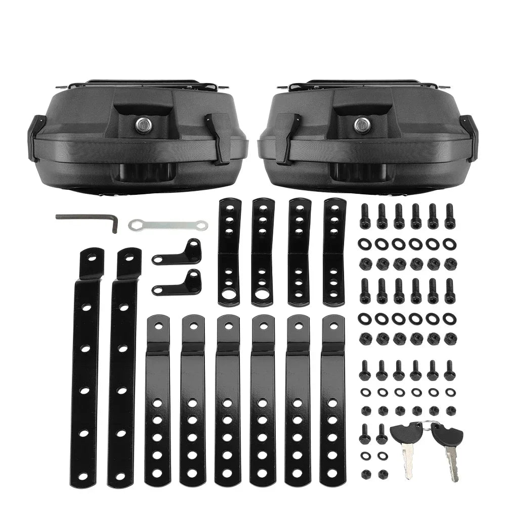 Universal Motorcycle Hard Saddlebags 23L ABS Side Cases Pair