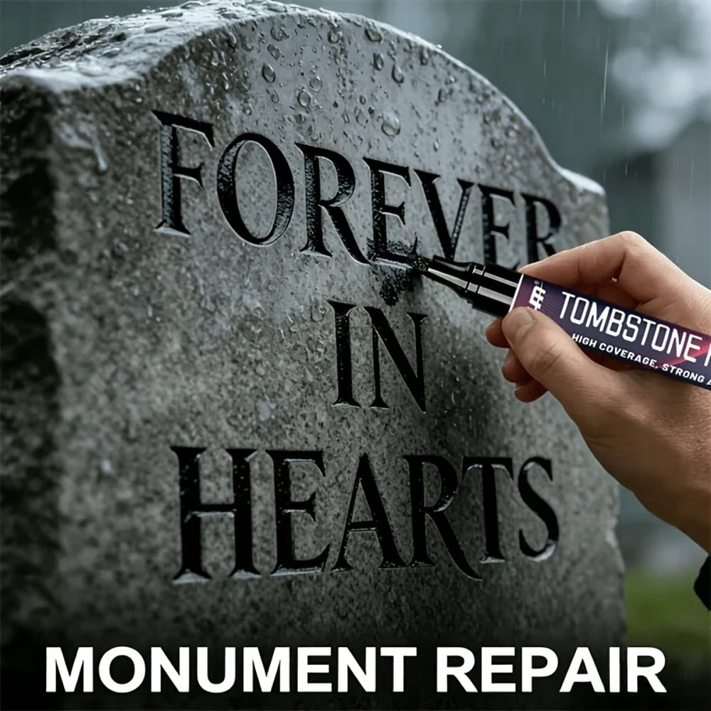 Black Tombstone Restoration Pen – Fade-Resistant Color Replenishment