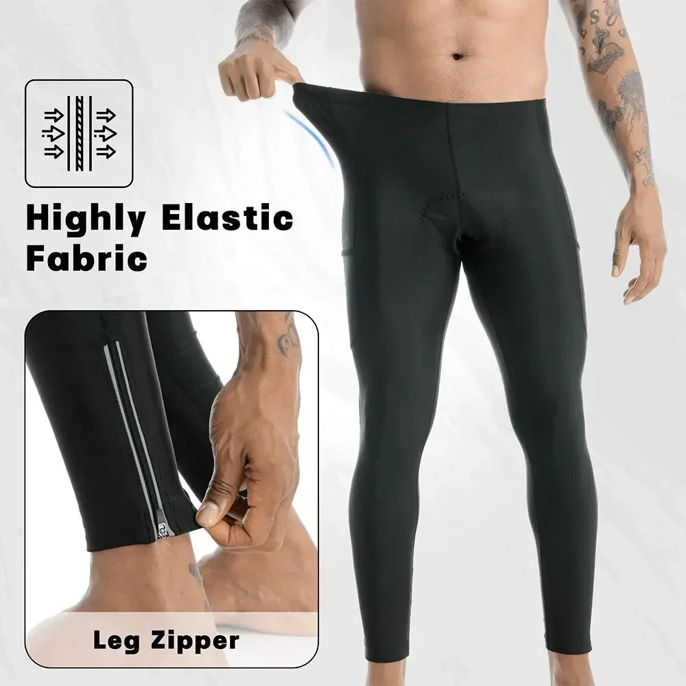 X-TIGER Men's Winter Cycling Pants 5D Gel Padded Fleece MTB