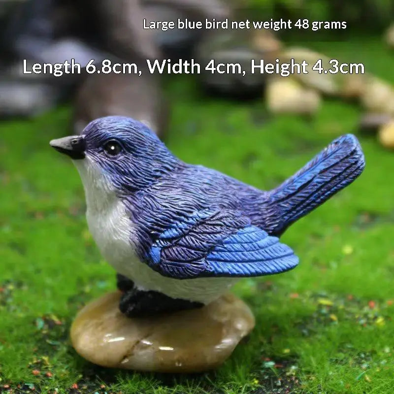 Resin Bird & Nest Figurine Set – Fairy Garden Micro Landscape