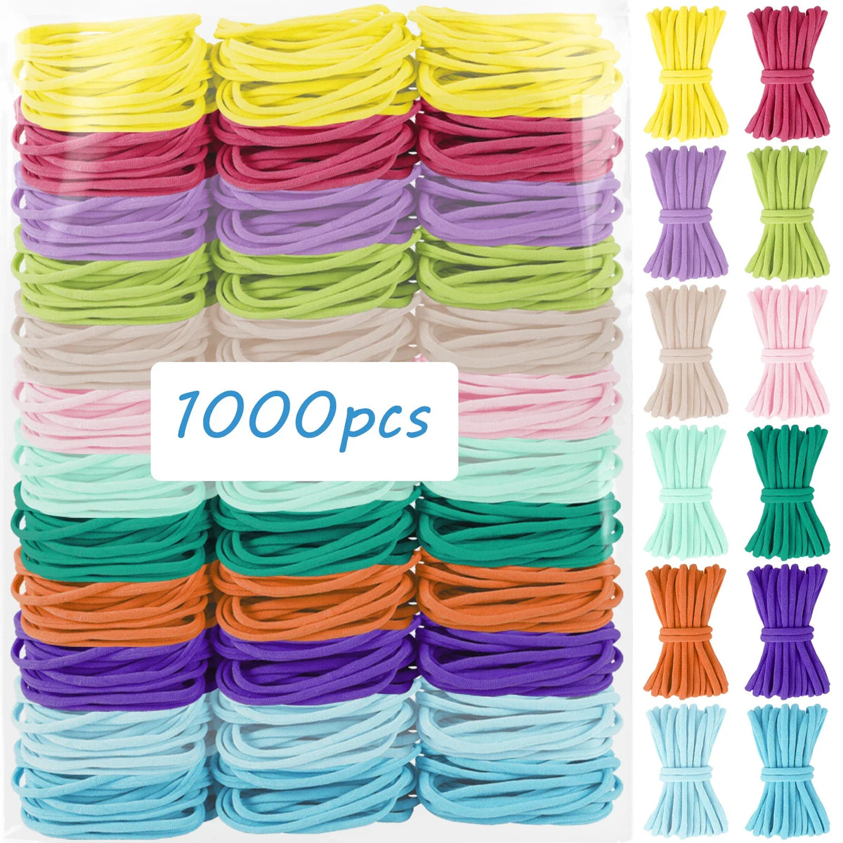 Elastic Loom Bands Refill Kit – 1000pcs DIY Weaving Set