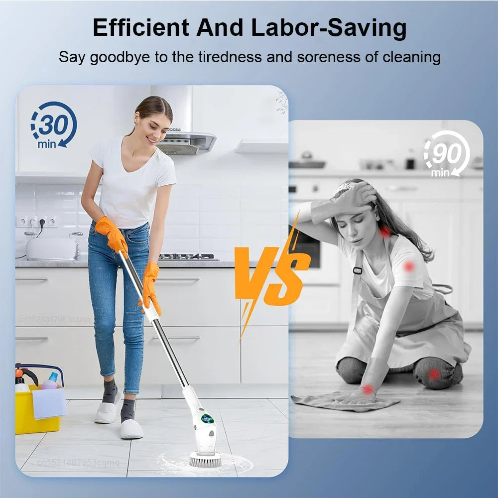 Raugee 8-in-1 Cordless Electric Spin Scrubber Cleaning Brush
