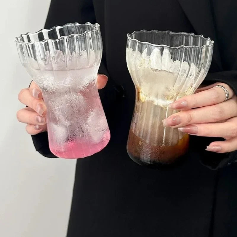 Retro Nordic Wide-Mouth Heat-Resistant Glass Cup | Coffee & Juice