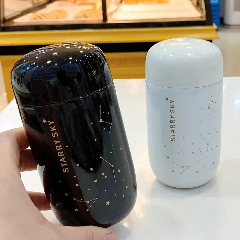 Starry Sky 200ml Mini Vacuum Flask – Leakproof Steel Thermos