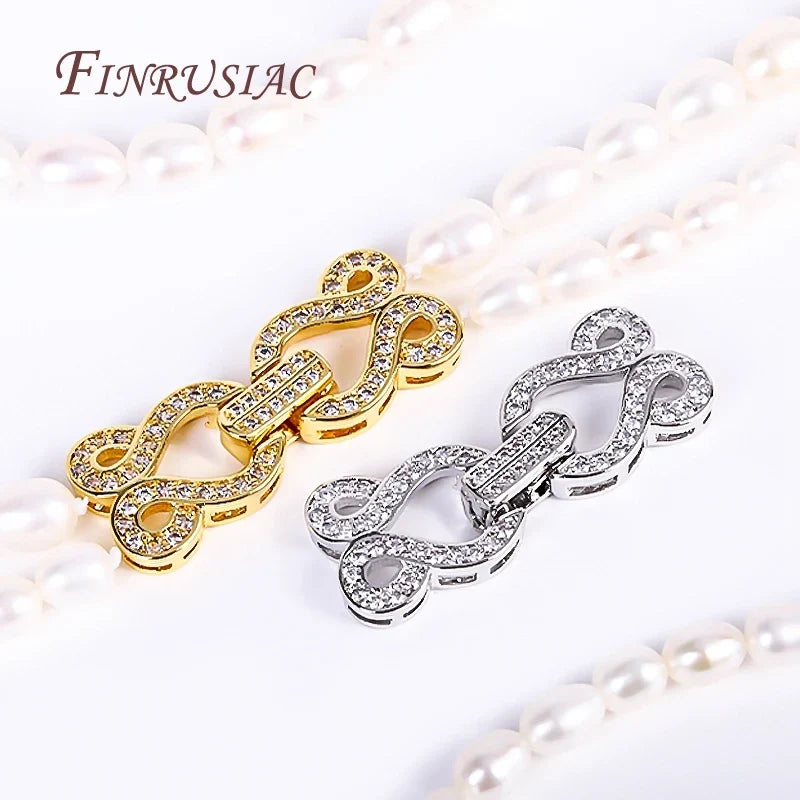 18K Gold Plated Zircon Pearl Clasp | DIY Jewelry Findings
