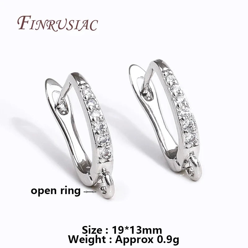 18K Gold Plated Zircon Earring Hooks – DIY Drop Earring Findings