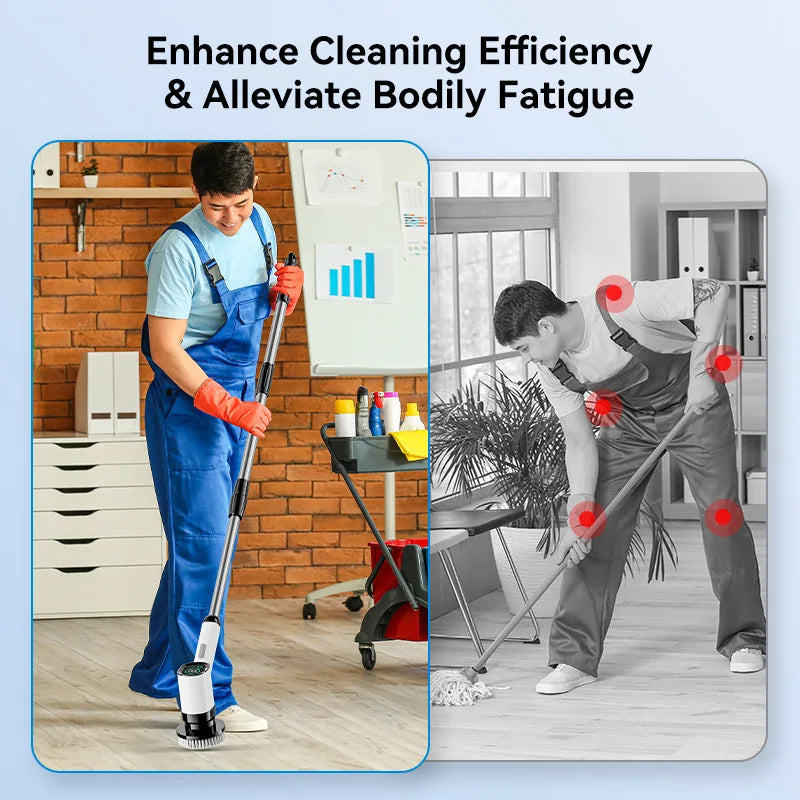 Electric Rechargeable Cleaning Brush – Long Handle Multifunctional