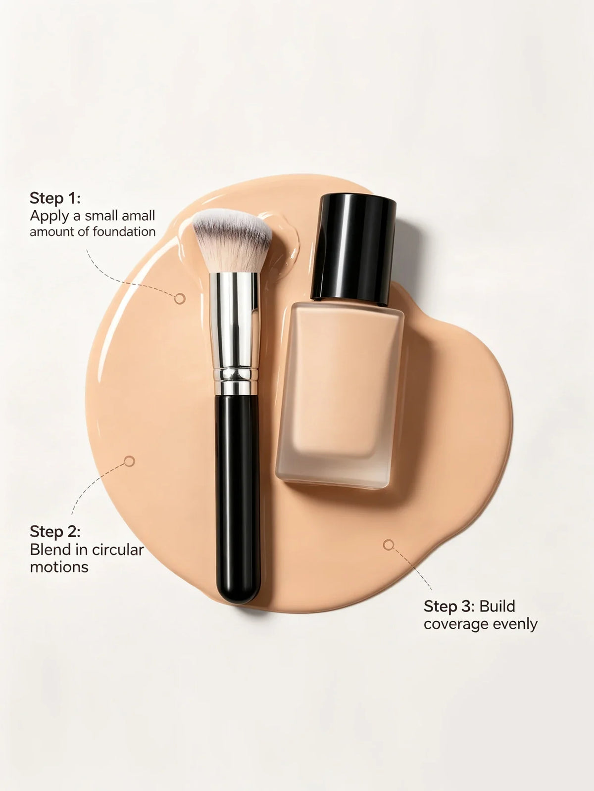 Premium Foundation Concealer & Contour Makeup Brush Set – Black