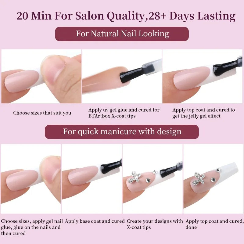 288 Pcs Press On Nails – Colorful Mixed Oval & Square Full Cover Tips