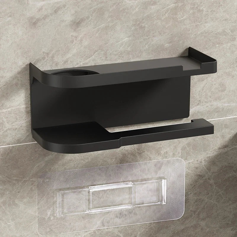 Wall-Mounted Toilet Paper Holder with Storage Shelf