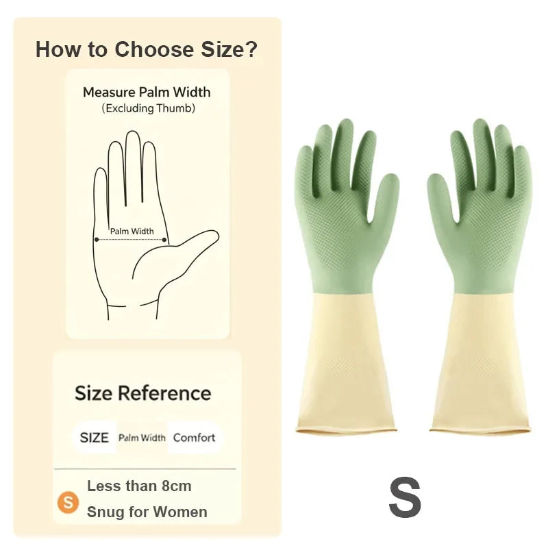 Thick Waterproof Latex Kitchen Gloves | Mint Green Rubber