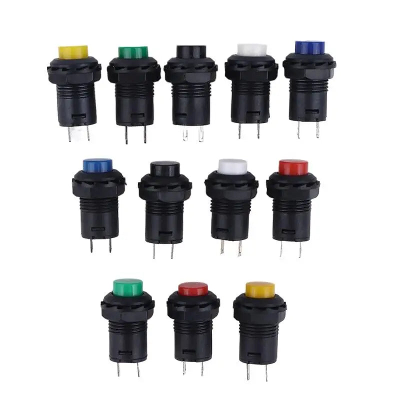 12mm Pushbutton Switches Self-Lock & Momentary OFF-ON – 10 Pack