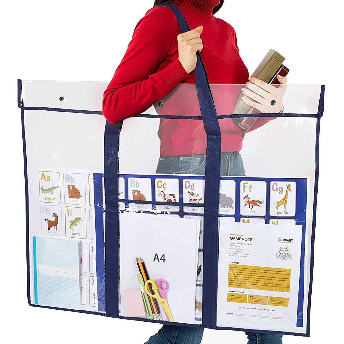 Clear PVC Art Portfolio Bag – Large Poster & Bulletin Board Holder