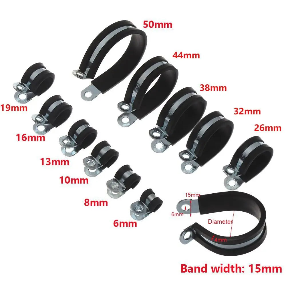 Rubber Lined R-Type Pipe Clamps | Hose & Cable Fasteners