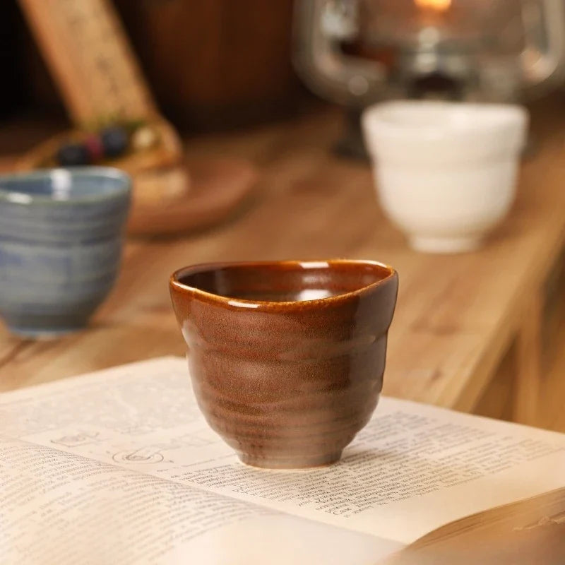 Japanese Rough Pottery Ceramic Cup – Retro Kung Fu Tea Mug 110ml