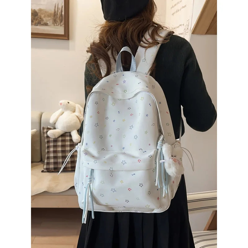 Korean Star Print Large Capacity Women's Backpack | Nixie