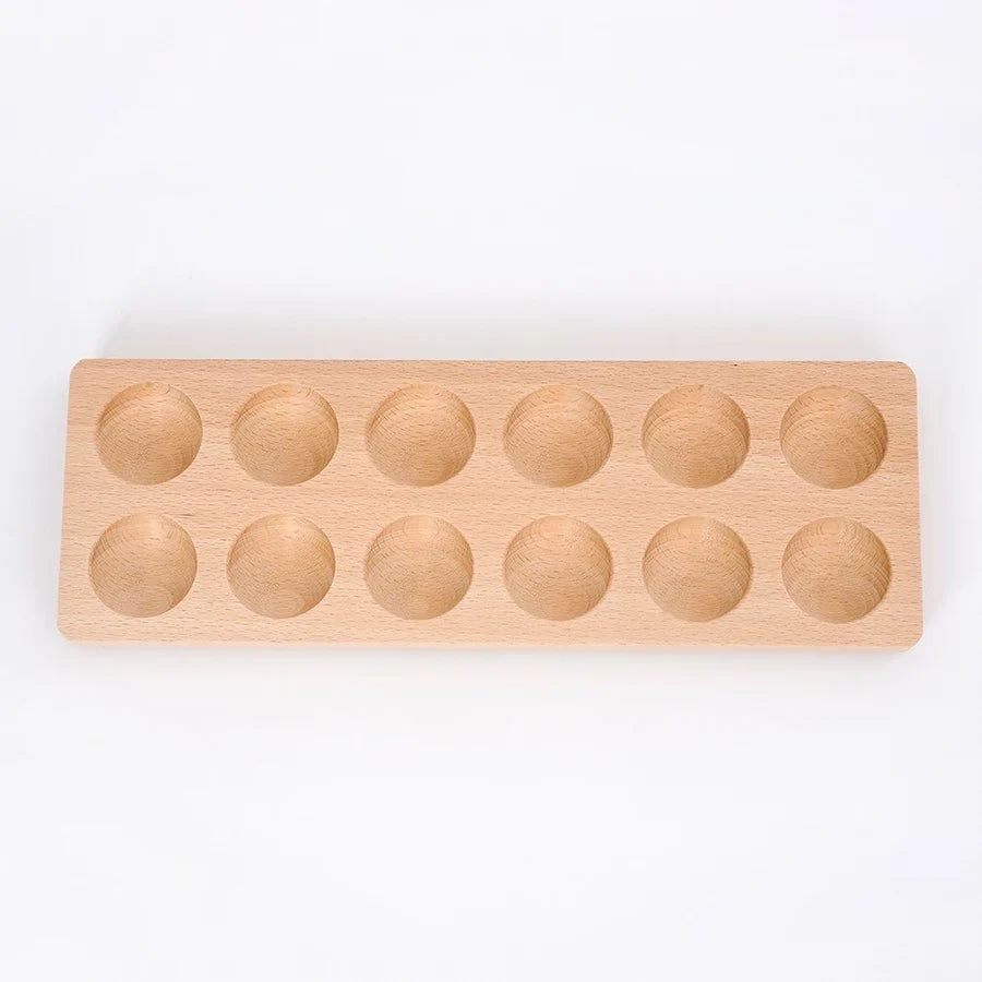 Wooden 12-Hole Egg Holder – Bamboo Kitchen Storage Tray