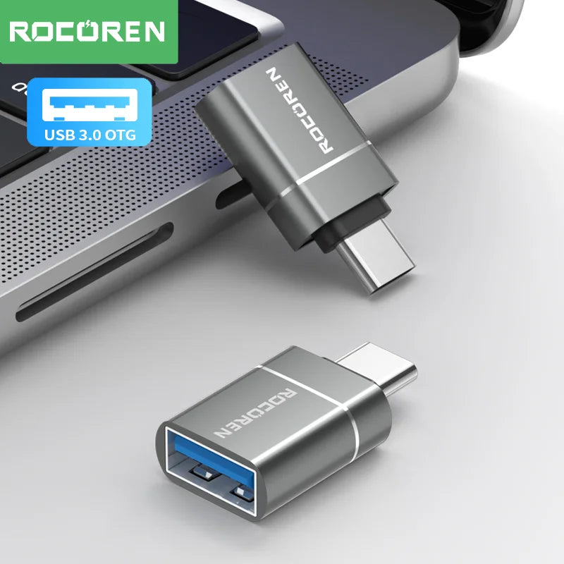 Rocoren USB-C to USB-A 3.0 OTG Adapter – MacBook & Android