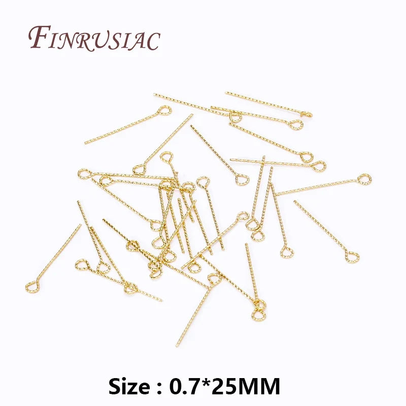 50Pcs 18K Gold Plated Brass Eye Pins – DIY Jewelry Making