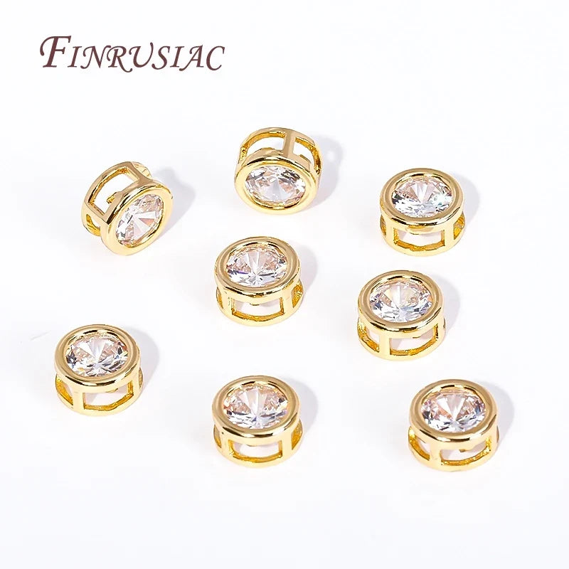 18K Gold Plated Zircon Spacer Beads – DIY Jewelry Findings