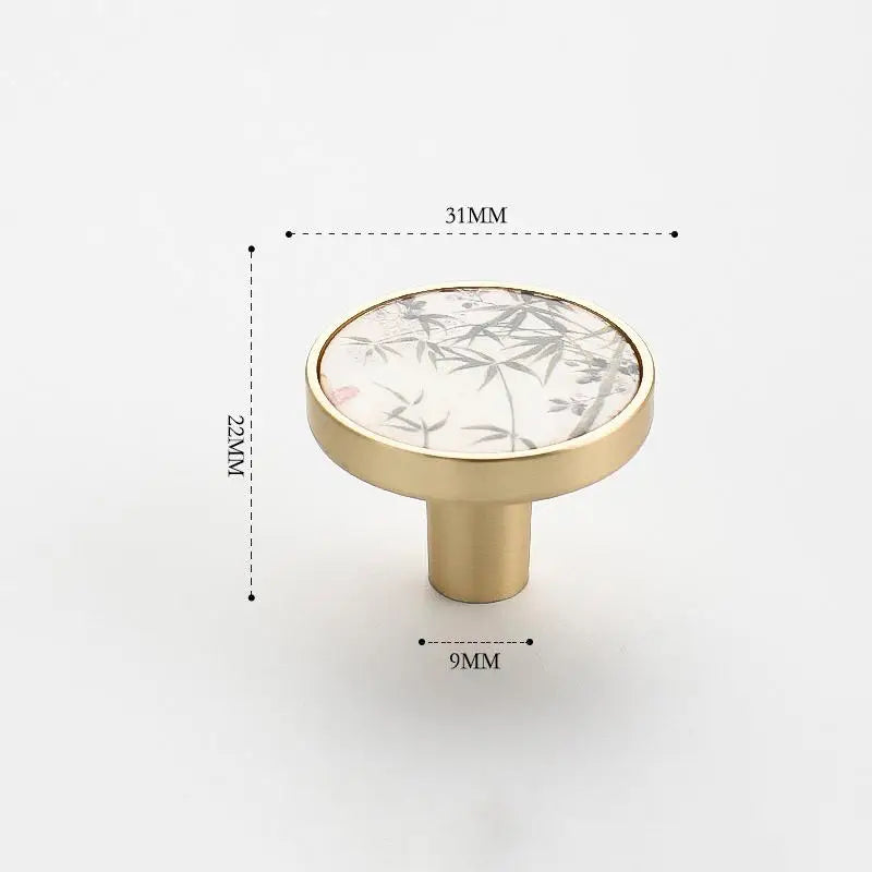 Chinese Ink Painting Zinc Alloy Cabinet Drawer Knob – Single Hole