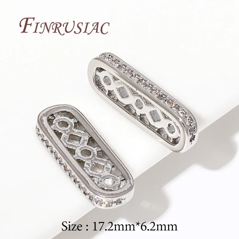 18K Gold Plated Zircon Flat Spacer Bars – DIY Jewelry Findings