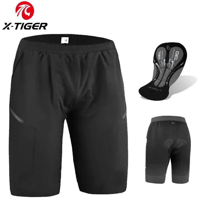 X-TIGER Men's Padded MTB Shorts | Breathable Cycling