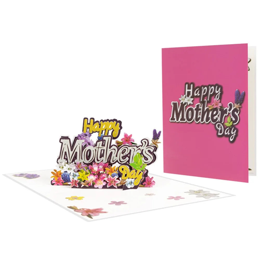 3D Pop-Up Mother's Day Card – Floral Writable Greeting Card
