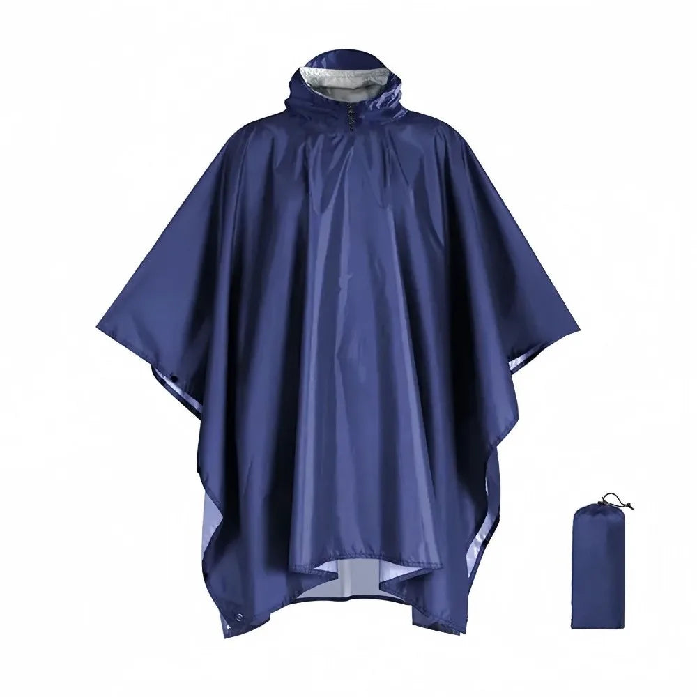 3-in-1 Hooded Waterproof Raincoat – Lightweight Outdoor Poncho