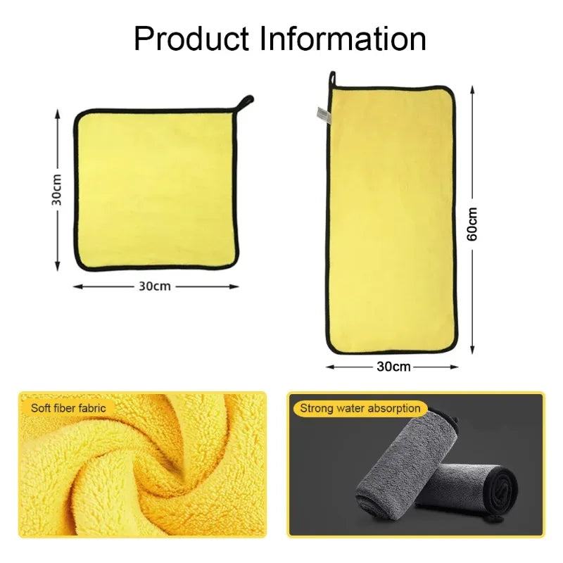 Nixie Microfiber Car Wash Towels – 3-Pack Cleaning Cloths