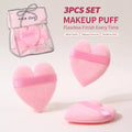 Heart Shaped Plush Makeup Puff with Strap – Set of 3 | Nixie