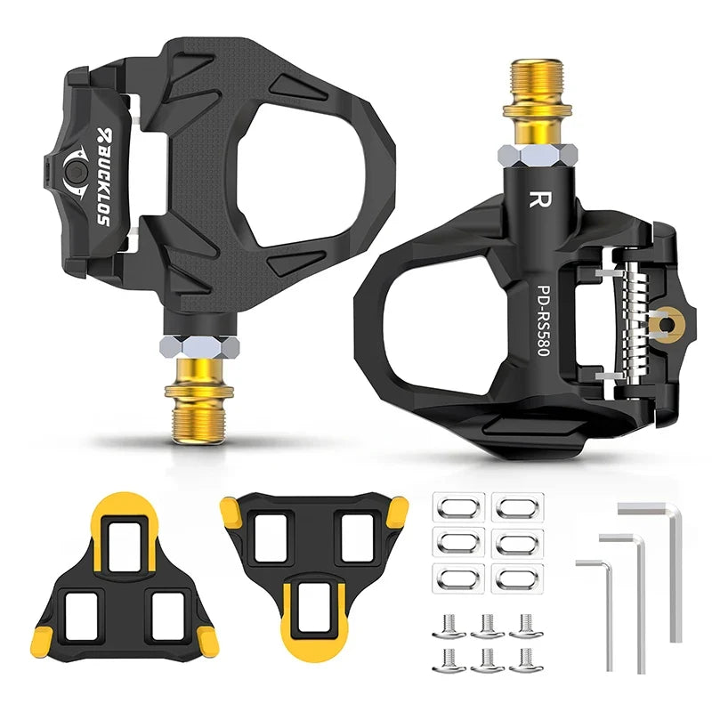 BUCKLOS SPD-SL Clipless Road Bike Pedals with Cleats | CR-Mo