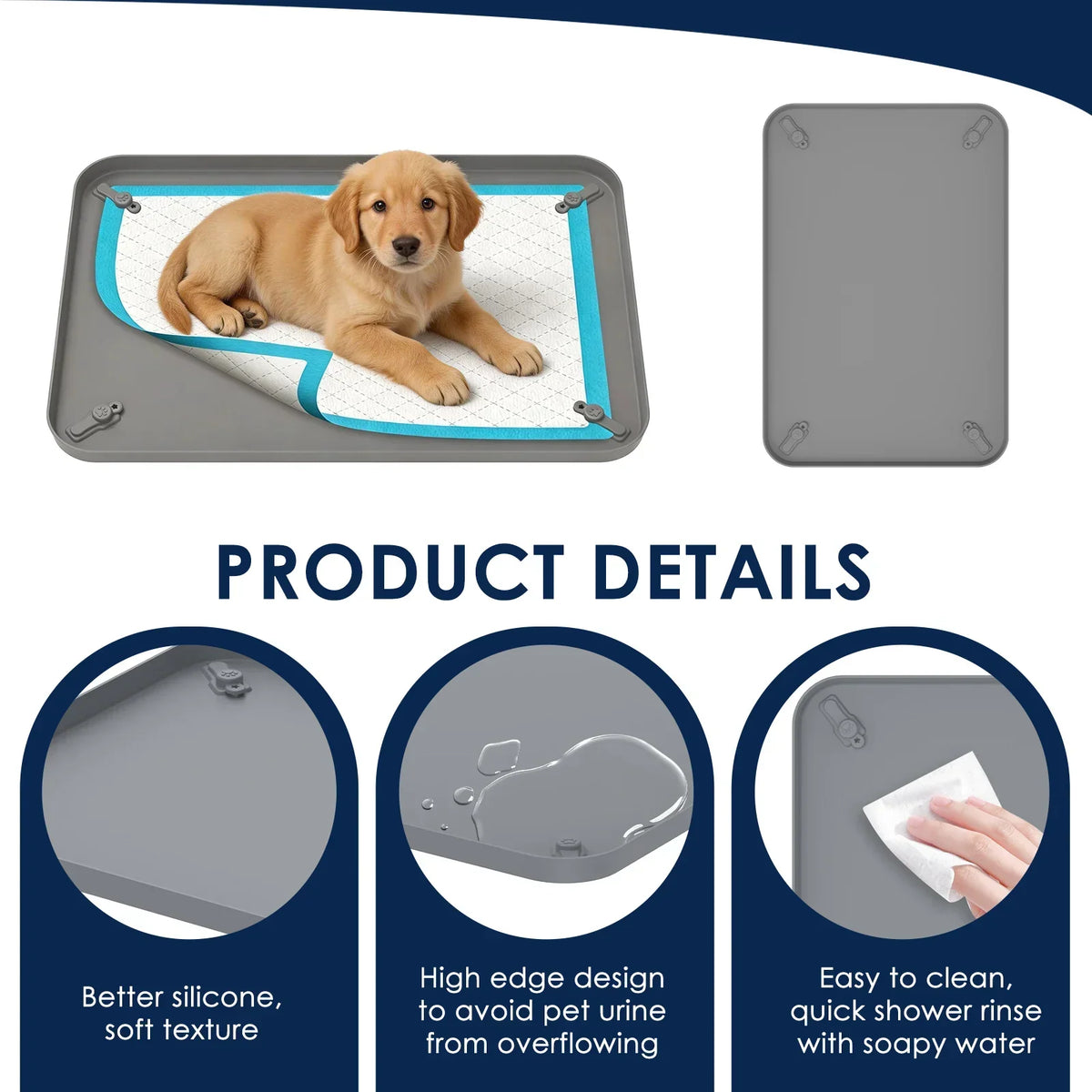 Silicone Dog Pee Pad Holder with Corner Snaps – S & L