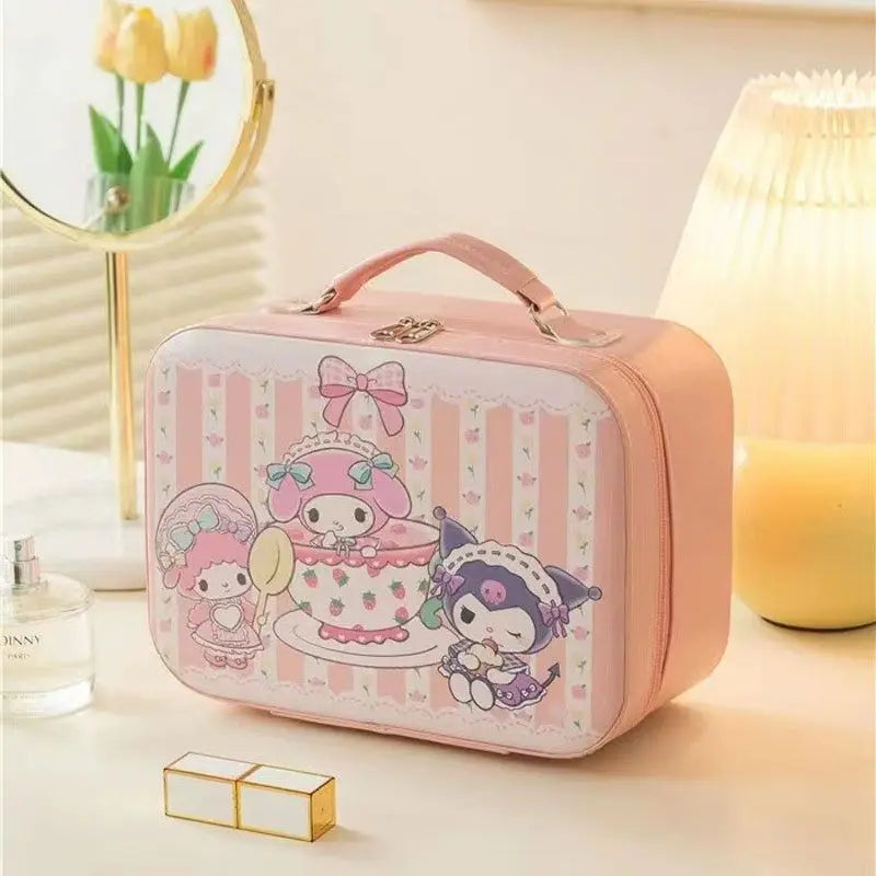 Sanrio Kawaii Large Makeup Bag with Mirror | Hello Kitty Kuromi