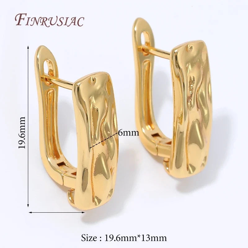 18K Gold Plated Wave Earring Stud Blanks for DIY Resin Jewelry