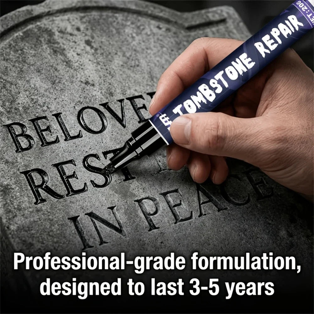 Black Tombstone Restoration Pen – Stone Inscription Marker