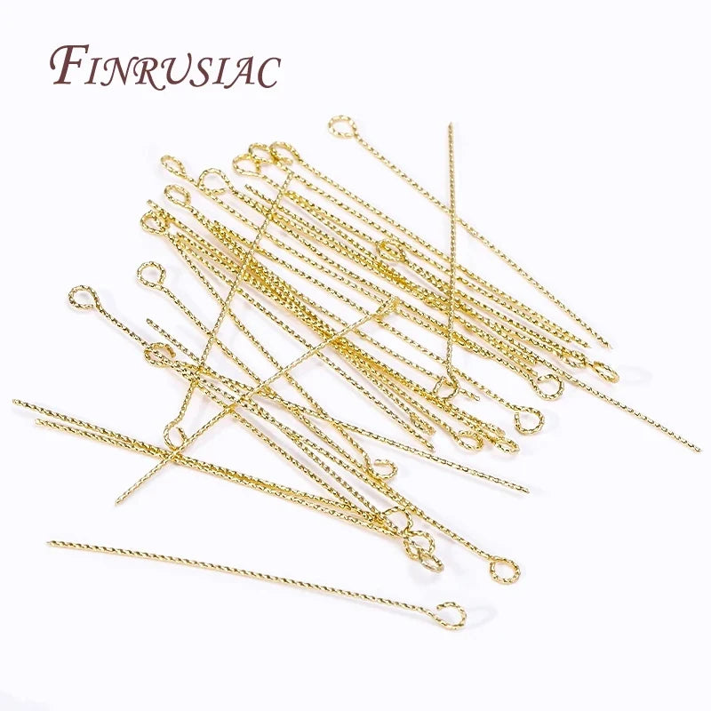 50Pcs 18K Gold Plated Brass Eye Pins – DIY Jewelry Making