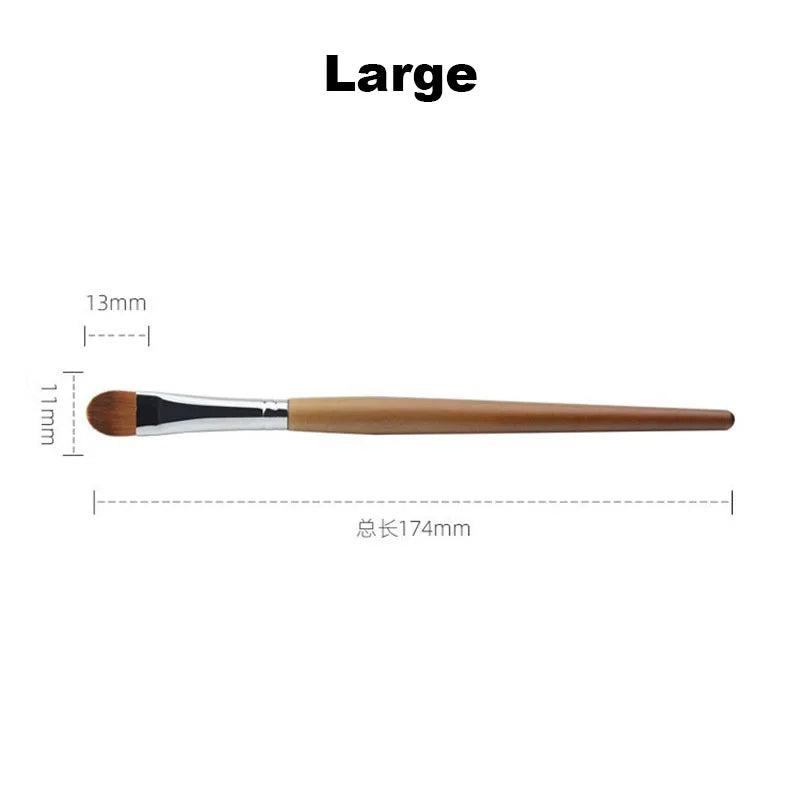 Solid Wood Handle Concealer Brush Set | Oval Flat Head
