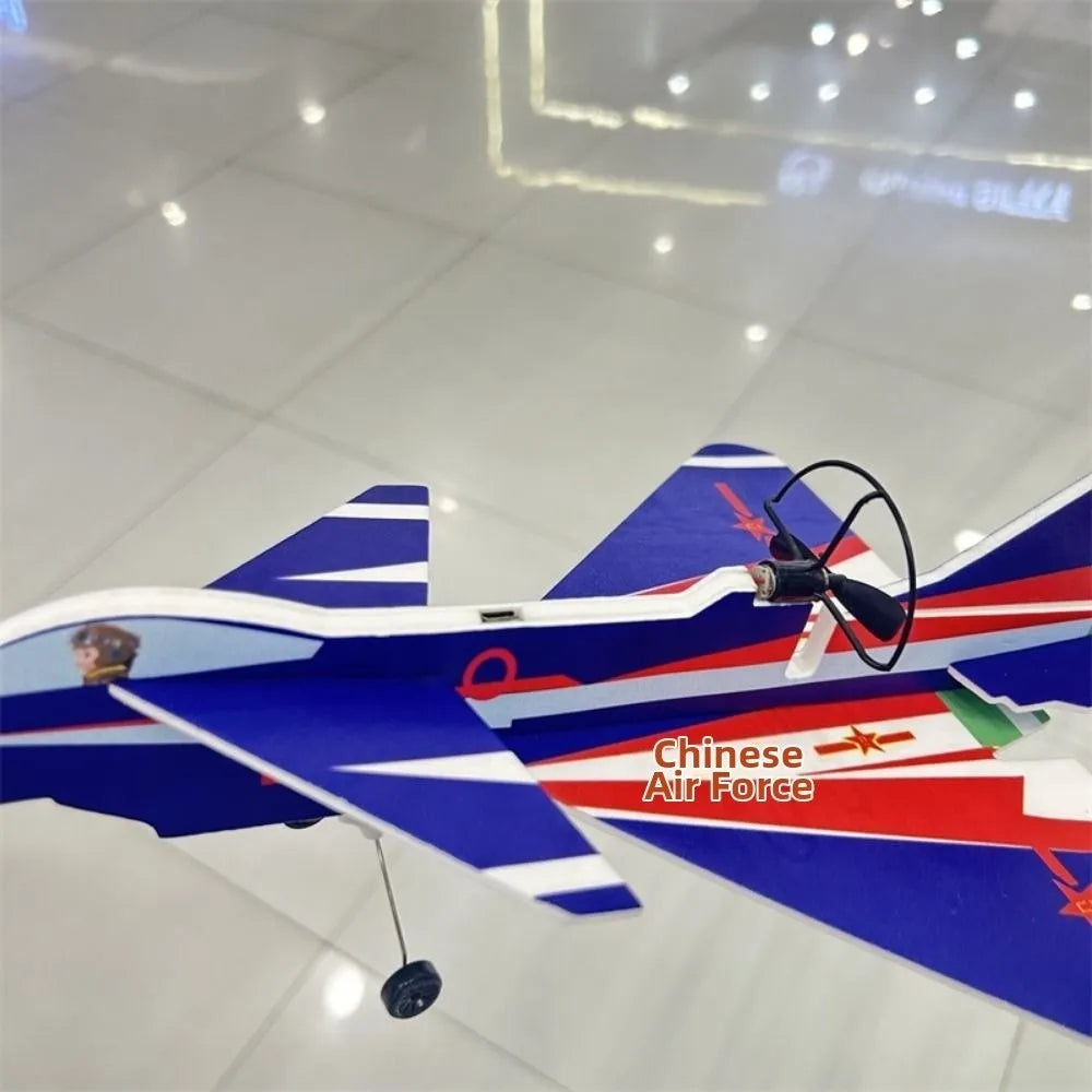 Kids EVA Foam Glider Airplane Toy with LED Lights & Wheels