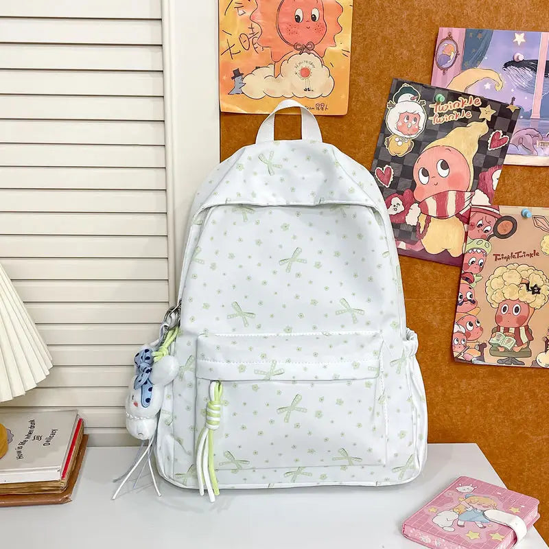 Korean Floral School Backpack – Lightweight Girls Bag