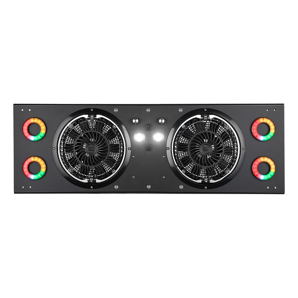 12V UTV Cab Cooling Fan with Dome Light & RGB – IP66 Rated