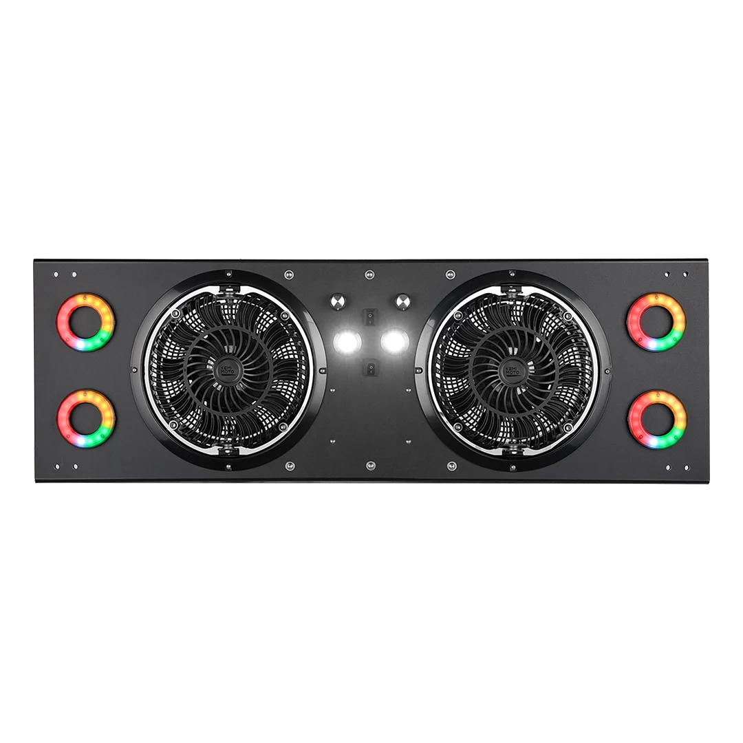 12V UTV Cab Cooling Fan with Dome Light & RGB – IP66 Rated