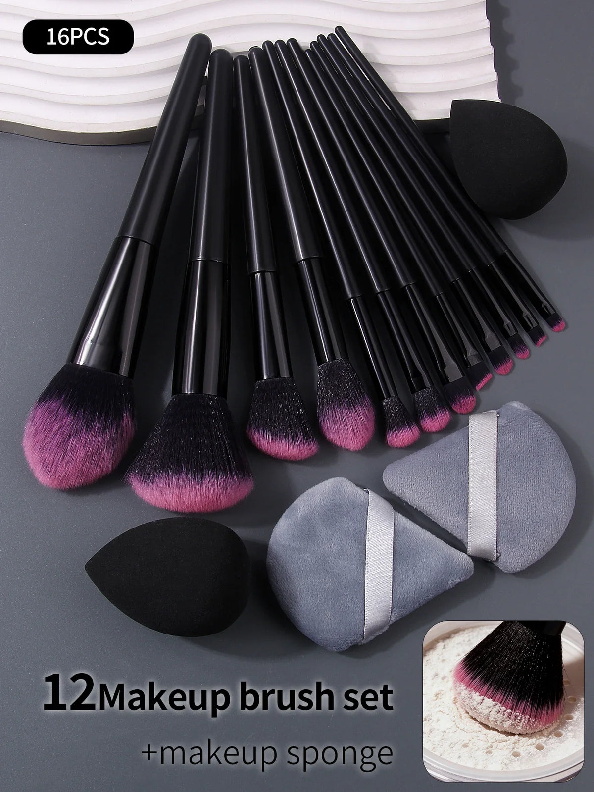 16-Piece Professional Makeup Brush Set – Soft Fluffy Brushes