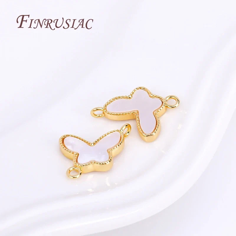18K Gold Plated Shell Geometry Connector Charms | DIY Pendants