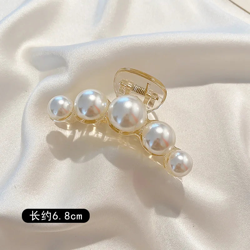 Pearl Hair Claw Clips for Women – Large Korean Shark Barrette