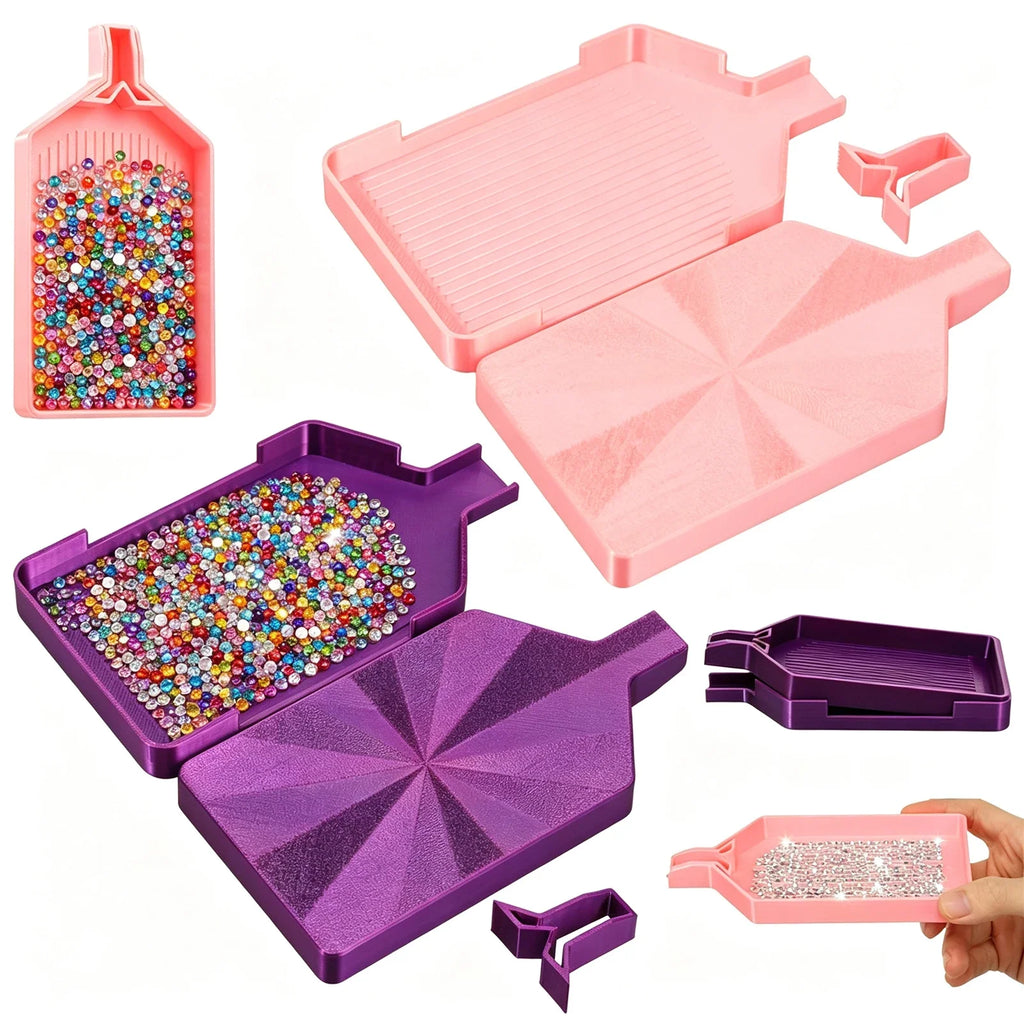 Diamond Painting Tray Kit – Dustproof Lid & Organizer, 2pcs