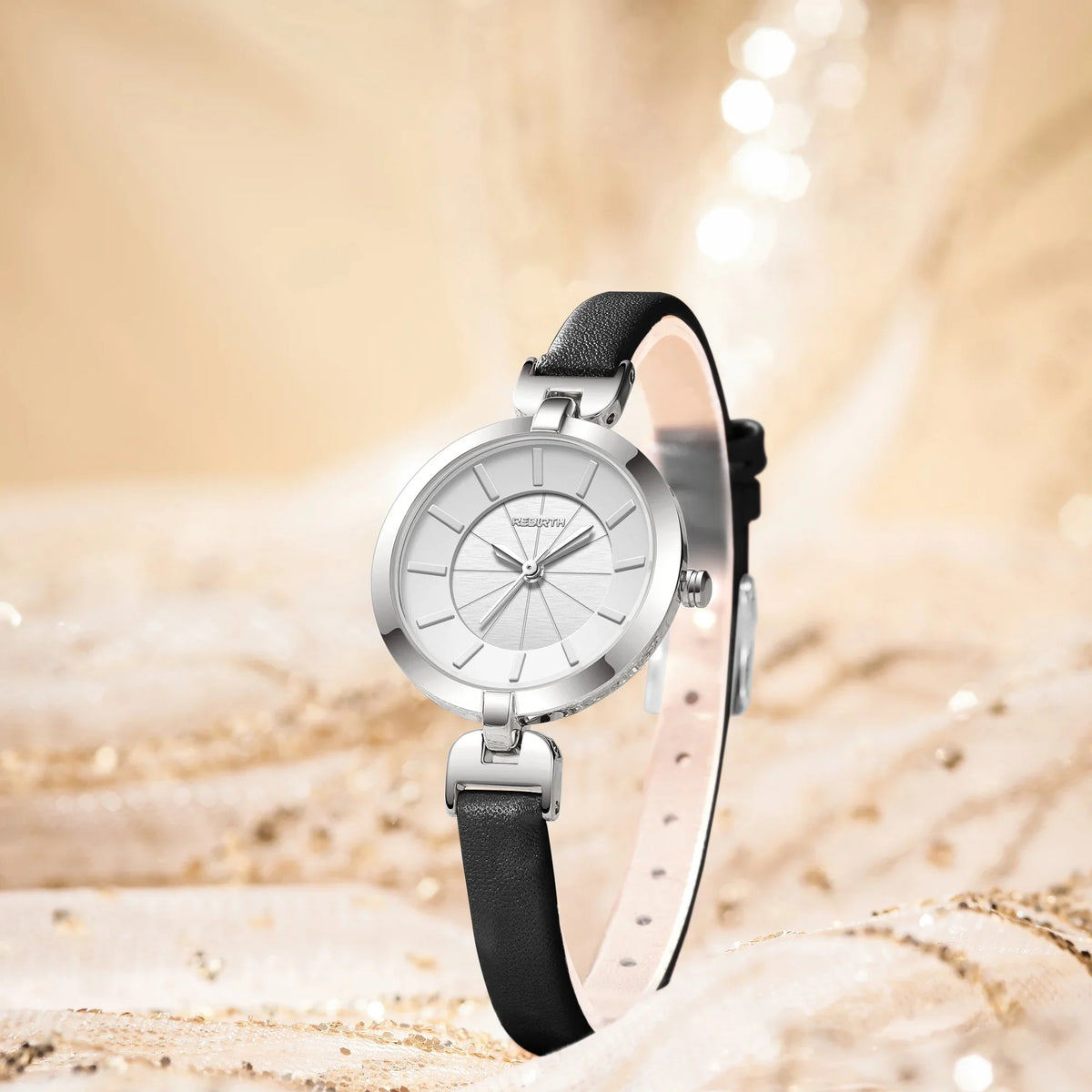 REBIRTH Women's Quartz Watch – Leather Band, Minimalist Dial