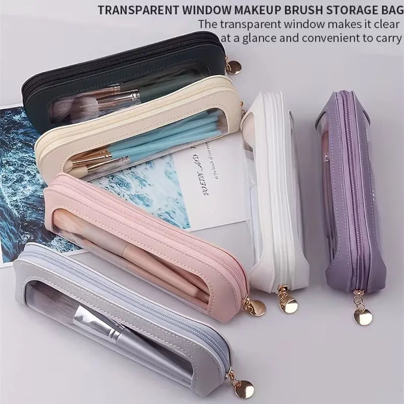 Transparent Makeup Brush Bag – Large Capacity Organizer