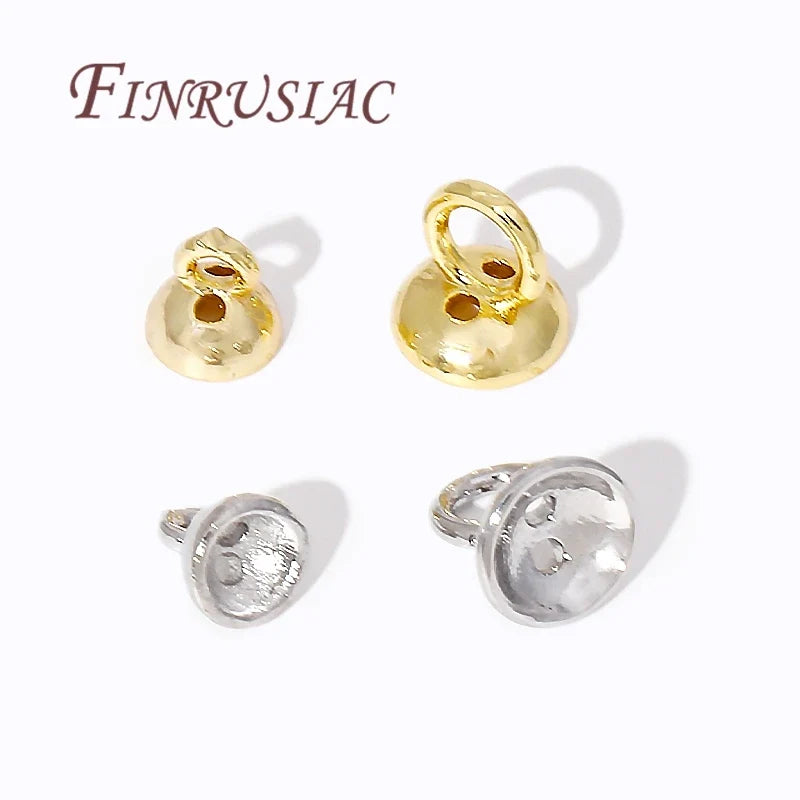 18K Gold Plated Crimp End Caps & Clam Shell Bead Tips 10/20Pcs