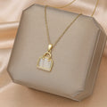 Cat's Eye Stone Pendant Necklace – Minimalist Gold Choker